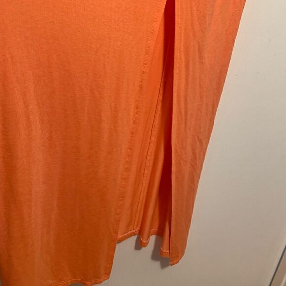 Lulu’s EUC orange V-neck slit leg maxi dress Size Small - Picture 4 of 5
